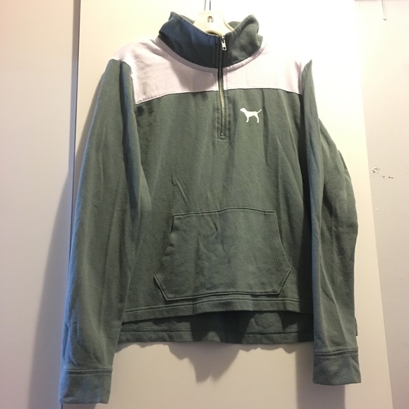 Pink Victoria Secret Green Half Zip - Picture 2 of 5